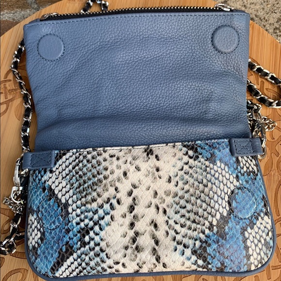 ZADIG & VOLTAIRE
Nano Rock Snake Embossed Leather Crossbody Bag In Blu - Picture 3 of 10